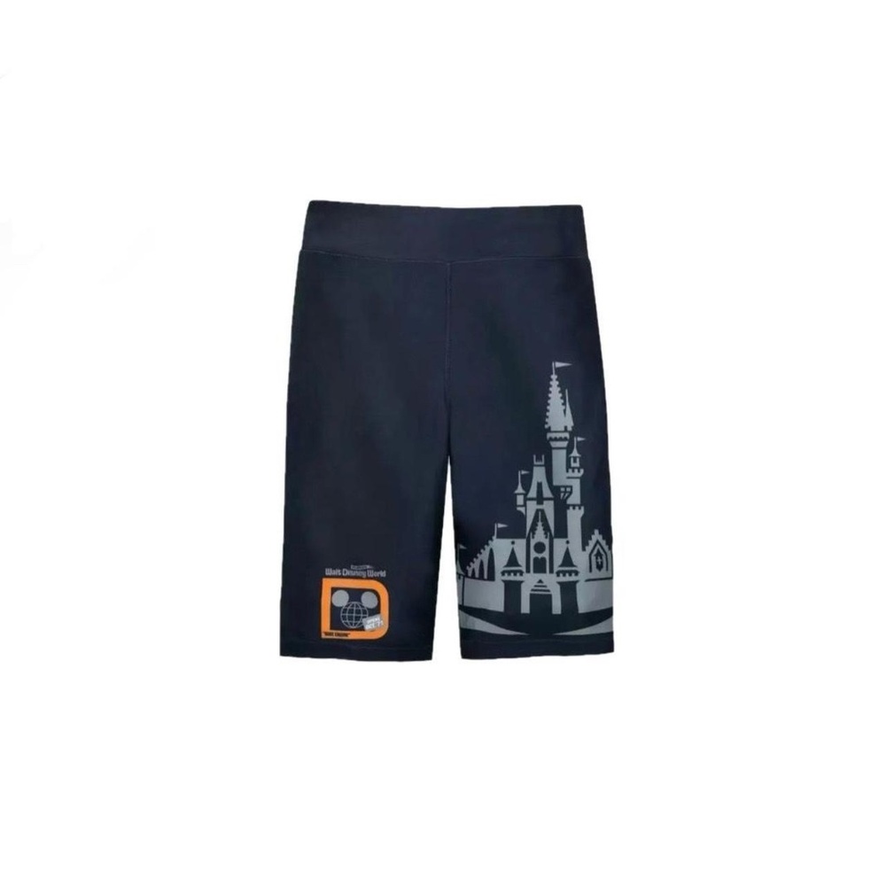 Disney World 50th Anniversary Vault Collection Castle Biker Blue Shorts